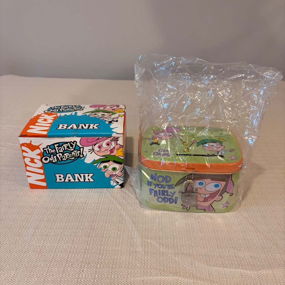 Nickelodeon The Fairly Odd Parents Tin Coin Bank with Box New